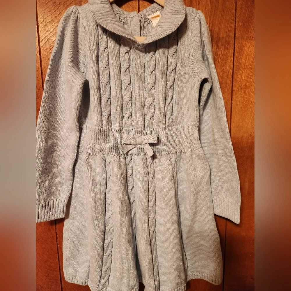 Gymboree Light Blue Cable Knit Sweater Dress, Size 6, NWT